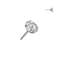 Titanium Threadless Push In Prong Set 2 Ct & 3 Ct Giant Moissanite Earring