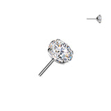 Titanium Threadless 5mm Clear Moissanite Top Belly Button Ring