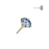 Titanium Threadless 5mm Blue Moissanite Top Belly Button Ring