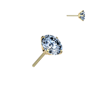 Titanium Threadless 5mm Blue Moissanite Top Belly Button Ring