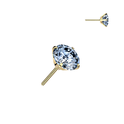 Titanium Threadless 5mm Blue Moissanite Top Belly Button Ring