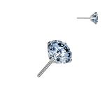 Titanium Threadless 5mm Blue Moissanite Top Belly Button Ring