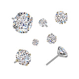 Titanium Threadless Push In Prong Set Moissanite For Belly, Lip Tragus