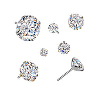 Titanium Threadless Push In Prong Set Moissanite For Belly, Lip Tragus