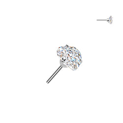 Titanium Threadless Push In Heart Prong Set Moissanite Belly Ring