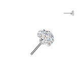 Titanium Threadless Push In Heart Prong Set Moissanite For Belly  Lip Tragus