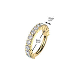 Titanium Hinged Outward Pave Moissanite Segment Hoop Ring Daith Cartilage