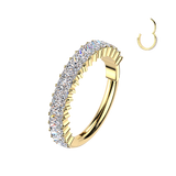Titanium Hinged Outward Facing Prong Baguette Moissanites Segment Hoop Ring Cartilage