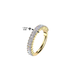 Titanium Hinged Outward Facing Prong Baguette Moissanites Segment Hoop Ring Cartilage