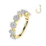Titanium Hinged Outward Facing Square Moissanites Segment Hoop Ring Cartilage