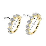 Titanium Hinged Outward Facing Square Moissanites Segment Hoop Ring Cartilage