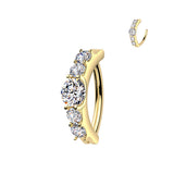Titanium Hinged Clicker Hoop Moissanite Belly Button Ring