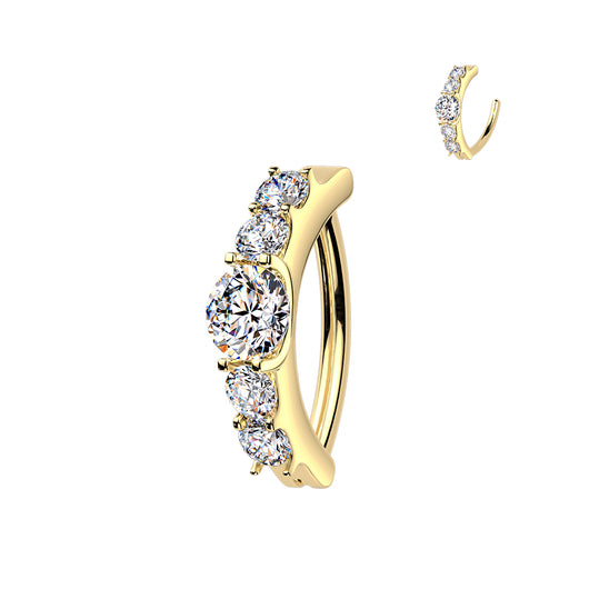 Titanium Hinged Clicker Hoop Moissanite Belly Button Ring