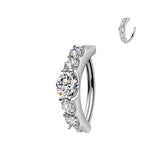 Titanium Hinged Clicker Hoop Moissanite Belly Button Ring