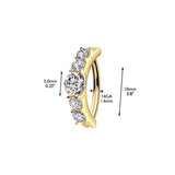 Titanium Hinged Clicker Hoop Moissanite Belly Button Ring