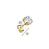 Pair of Titanium Prong Set Moissanite Earring Studs 2ct./pair and 4ct./pair