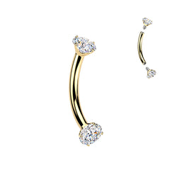 Titanium Prong Set Moissanite Eyebrow Curved Barbell