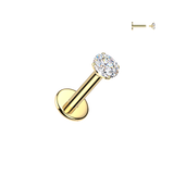 Titanium Internally Threaded Moissanite Labret Stud Tragus Lobe Helix
