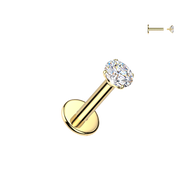 Titanium Internally Threaded Moissanite Labret Stud Tragus Lobe Helix