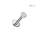 Titanium Internally Threaded Moissanite Labret Stud Tragus Lobe Helix