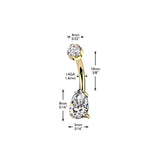 Titanium Teardrop Prong Set Moissanite Belly Button Ring