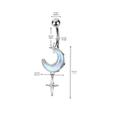 Aurora Borealis Crescent Moon With CZ Star Belly Button Navel Rings