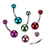 Glass Coating Acrylic Ball Navel Belly Button Rings