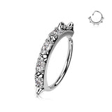 Spikes with CZ in between Bendable Hoop Ring
