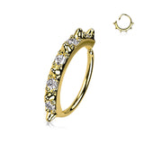 Spikes with CZ in between Bendable Hoop Ring