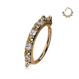 Spikes with CZ in between Bendable Hoop Ring