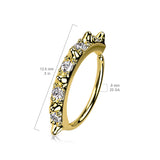 Spikes with CZ in between Bendable Hoop Ring
