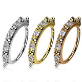 Spikes with CZ in between Bendable Hoop Ring