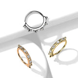 Spikes with CZ in between Bendable Hoop Ring