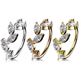 6 Marquise CZ Bendable Hoop Rings