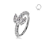 Triple Marquise CZ Top Bendable Hoop Ring