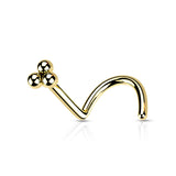 3 Ball Cluster Top Nose Screw Rings 20G