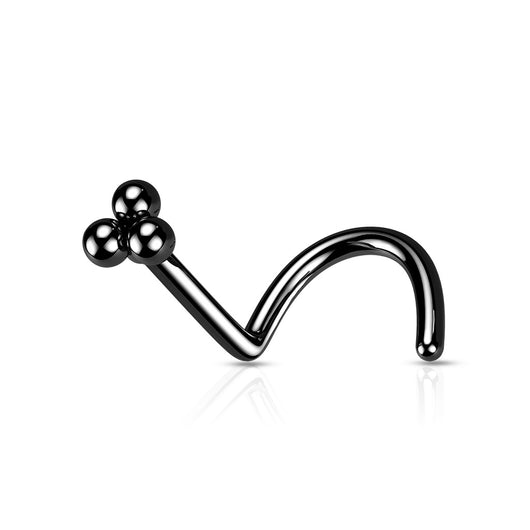 3 Ball Cluster Top Nose Screw Rings 20G