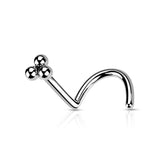 3 Ball Cluster Top Nose Screw Rings 20G