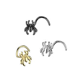 316L Surgical Steel Spider Top Nose Screw Stud
