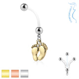 Baby Foot Pregnancy BioFlex Barbell Navel Belly Button Ring