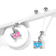 Baby Stroller Pregnancy BioFlex Barbell Navel Belly Button Ring