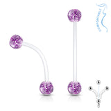 Glitter Balls Pregnancy BioFlex Barbell Navel Belly Button Ring