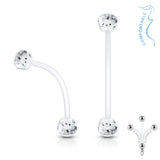 Glitter Balls Pregnancy BioFlex Barbell Navel Belly Button Ring