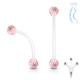 Glitter Balls Pregnancy BioFlex Barbell Navel Belly Button Ring