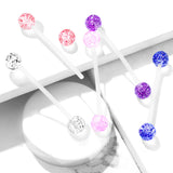 Glitter Balls Pregnancy BioFlex Barbell Navel Belly Button Ring