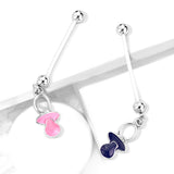 Baby Pacifier Dangle Pregnancy BioFlex Barbell Navel Belly Button Ring