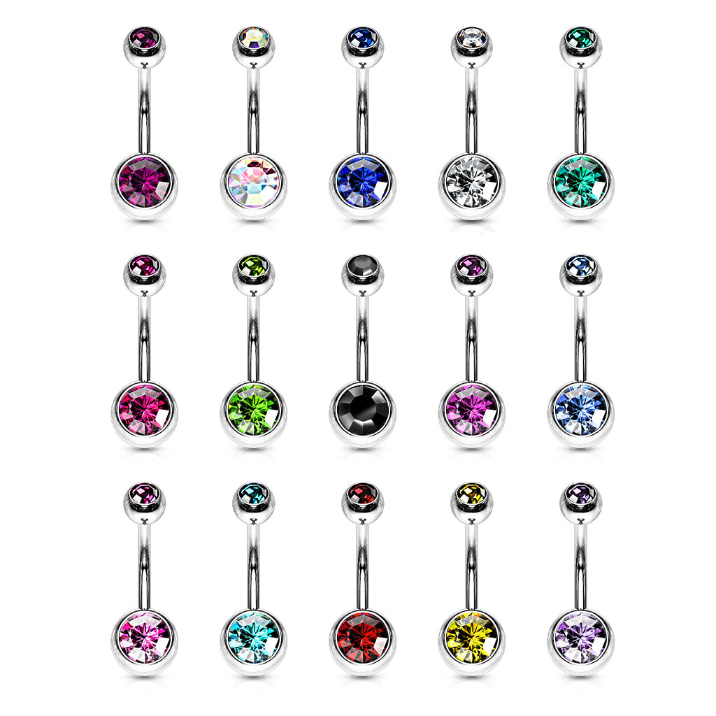 5 PCS 14G Surgical Steel Belly Button Rings Tongue Rings Packs Silicon – QIAO Crystal