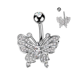 Marquise CZ Butterfly Belly Button Ring
