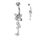 316L Butterfly & Filigree Butterfly Navel Belly Button Ring