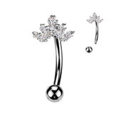Round CZ Cluster Crown Top Reverse Belly Button Ring